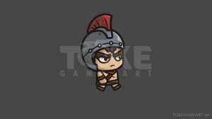 Spartan Knight with Spear   2D Character Sprite