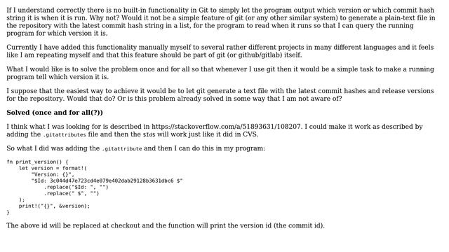 Software Engineering: Why Git won't easily enable programs to output their version (commit hash)? смотреть онлайн