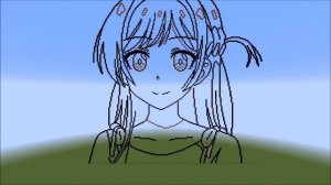 Minecraft Anime Builds - CHIZURU MIZUHARA Pixel Art [RENT-A-GIRLFRIEND]