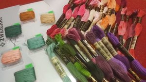 Летний венок из роз от Дименшенс. Подготовка к процессу. Вышивка крестиком