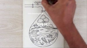 How to draw save environment save earth, save nature, poster drawing