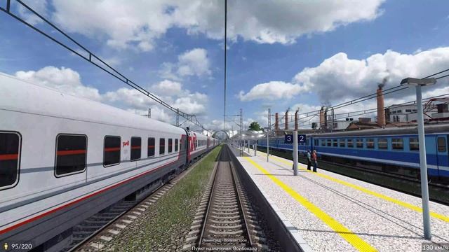 Transport Fever 2: карта "Ленинградская", узел "Ленинградский", маршрут "Ленинград - Волховстрой"