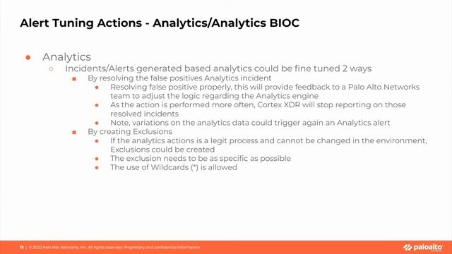 Cortex XDR Customer Success Webinar: Alert Tuning Operations