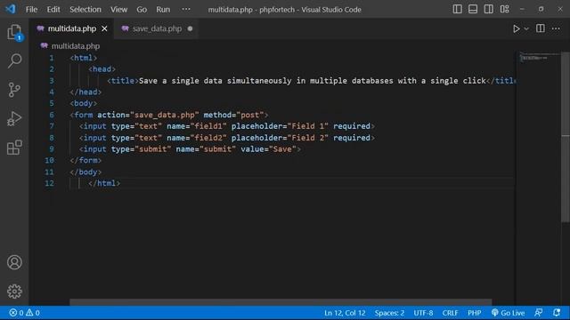 How to Insert Data into Two Tables Simultaneously in PHP || How to save data in multiple databases