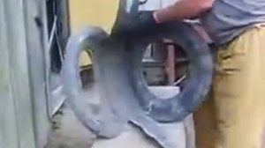 Поделки из шин Лебедь