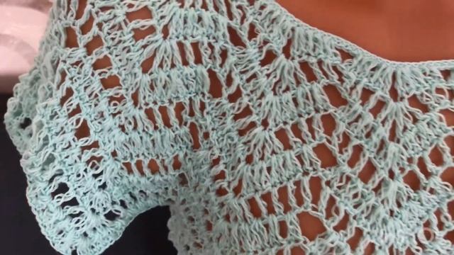Вязаное платье-туника крючком