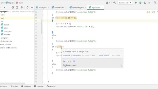 Java Logical Operators, Java Increment & Decrement & Java Prefix and Postfix operators
