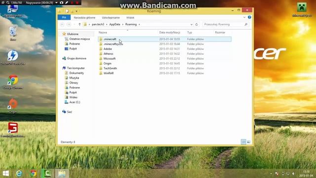 Jak wejść w %appdata%/roaming/.minecraft w Windows 8 смотреть онлайн