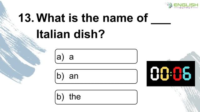 English Grammar Test | A, AN, THE | 25 Practice Questions