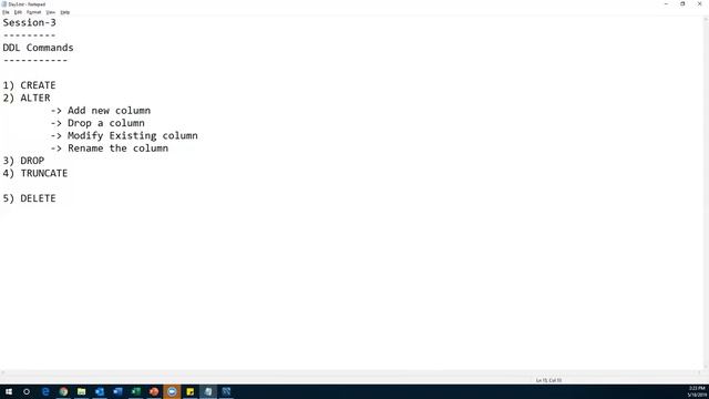 SQL Tutorial 5: DDL (Data Definition Language) Commands