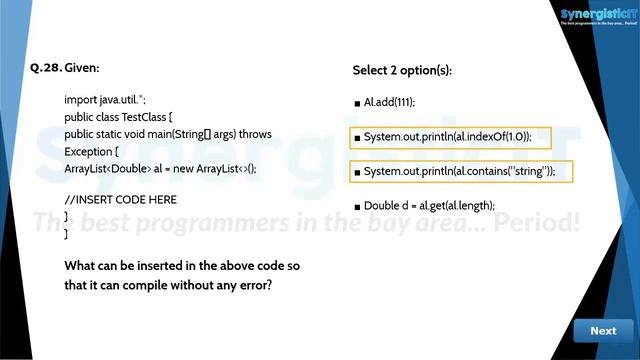 FREE Java Test - Part 16 | SynergisticIT смотреть онлайн