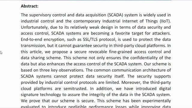 A Secure Revocable Fine Grained Access Control and Data Sharing Scheme for SCADA in IIoT Systems смотреть онлайн
