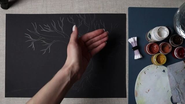 Как рисовать дерево поэтапно || Рисуем сакуру