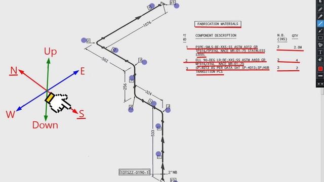 Pipe Engineering, Piping drawing tutorial, pipe 3d drawing