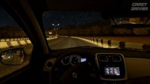 Renault Logan 1.6i 2014 | NIGHT DRIVING | City Car Driving