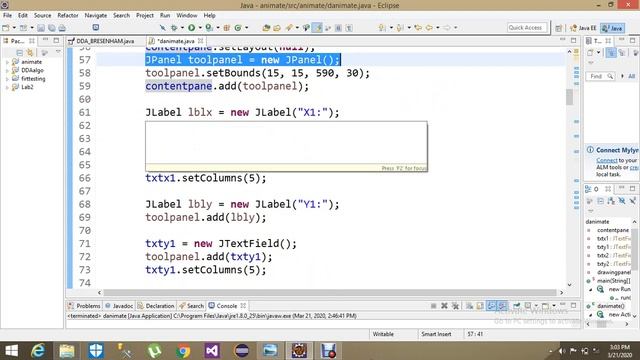 DDA and Bresanham line drawing Algorithms implemantation using Java смотреть онлайн