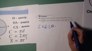Математика 6 класс. Площадь круга и длина окружности