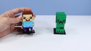 LEGO Minecraft Brick Headz Steve and Creeper Stop Motion Build 2018