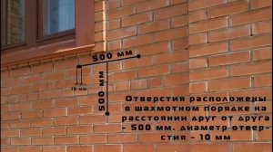 Утепление стен фасада дома под облицовочный кирпич, способом заливки