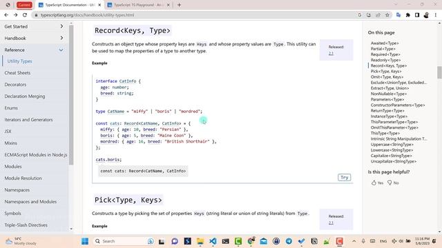 Typescript Tutorial #12 – Utility Types - آموزش تایپ اسکریپت – جلسه دوازدهم
