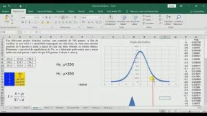 Teste t (uma amostra, unilateral) e valor-p no Excel