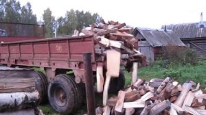 МТЗ 80 +РОУ 6 выгрузка дров