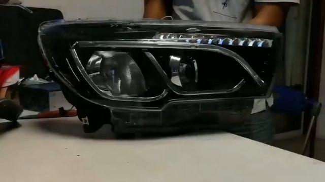 Светодиодные фары с линзами на Lada Vesta смотреть онлайн