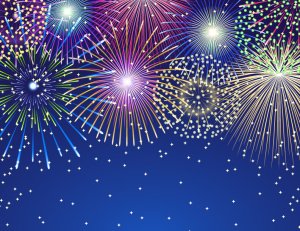 Анимация фейерверка с Новым годом со звуком Без текста