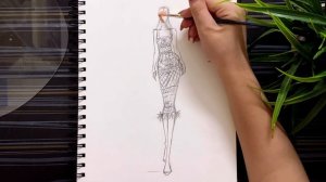 How to draw my fav Georges Hobeika RTW design | fashion illustration | step by step tutorial |