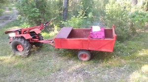 Мотоблок мтз в лес за ягодами.