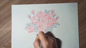 Как просто нарисовать розы фломастером.