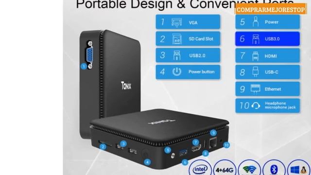 Mini PC Windows 10/Linux, Intel Atom X5-Z8350 HD Graphics Mini Computer 4GB DDR3/64GB смотреть онлайн