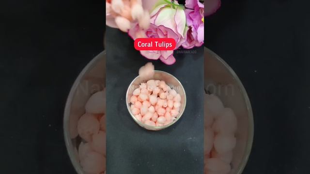 Coral Tulip beads