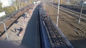 Отправление ЭП2д 0108 со станции Тучково с сообщением Можайск-Москва белорусский вокзал