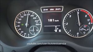 Mercedes B200 CDI W246 0-100 0-200 Topspeed vmax flatout Tachovideo Test