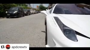 Ferrari F458 Full Wrap in Avery Diamond White crafted by #Apdcrew