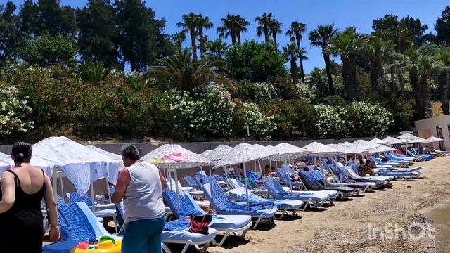 Пляж отеля в Турции Кушадасы. смотреть онлайн