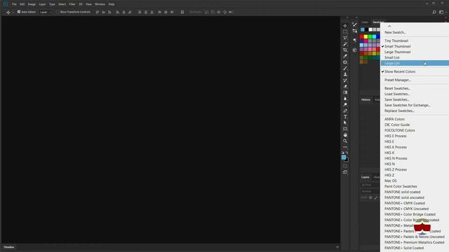 Как добавить палитру (swatshes) Adobe Photoshop