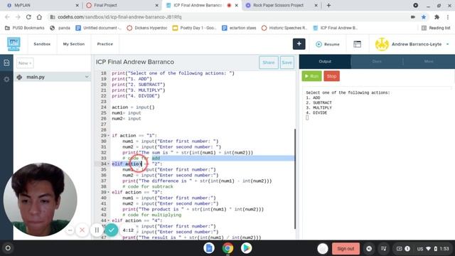Simple calculator in Python (CodeHS) смотреть онлайн