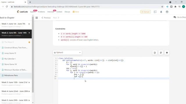 June 13/2021 LeetCode Challenge: Palindrome Pairs
