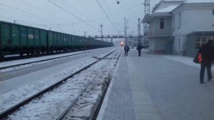 станция Чусовская   прибытие электропоезда ЭД4М  0128 ,сообщением Чусовская - Пермь 1