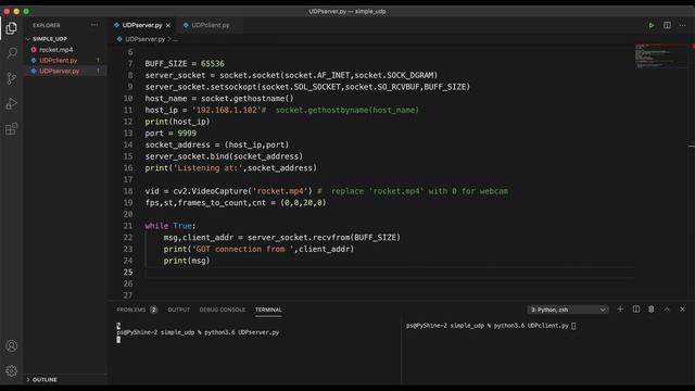 How to send video using UDP socket in Python: Socket Programming ...