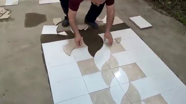 Плиточные работы из плитки! 3д рисунок из плитки!