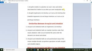 Difference Between ArrayList and LinkedList || Similarities Between ArrayList and LinkedList