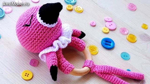 Амигуруми: схема Погремушка Фламинго. Игрушки вязаные крючком - Free crochet patterns.