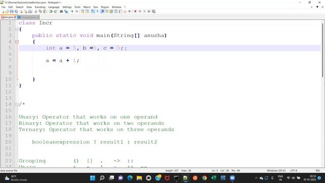Java - Day 13 (in Telugu) - Operators: Precedence & Associativity