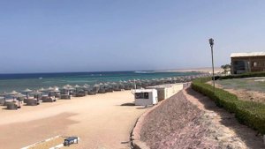 Обзор пляжа в отеле Фантазия/FANTAZIA RESORT MARSA ALAM 5*. Курорт Марса Алам. Египет.