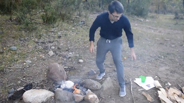 Готовим курицу прямо в костре!Дикий Fail! смотреть онлайн