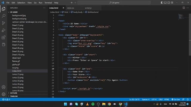 JavaScript 2D Game Development | Java Institute | Punsidu Kodithuwakku