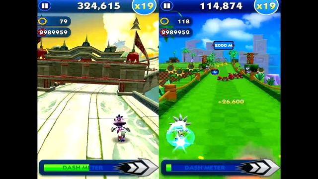 Sonic Dash BLAZE VS SILVER Android iPad iOS Gameplay HD смотреть онлайн